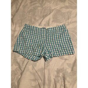 J. Crew Women  Flat Front Shorts Blue Plaid Size 8